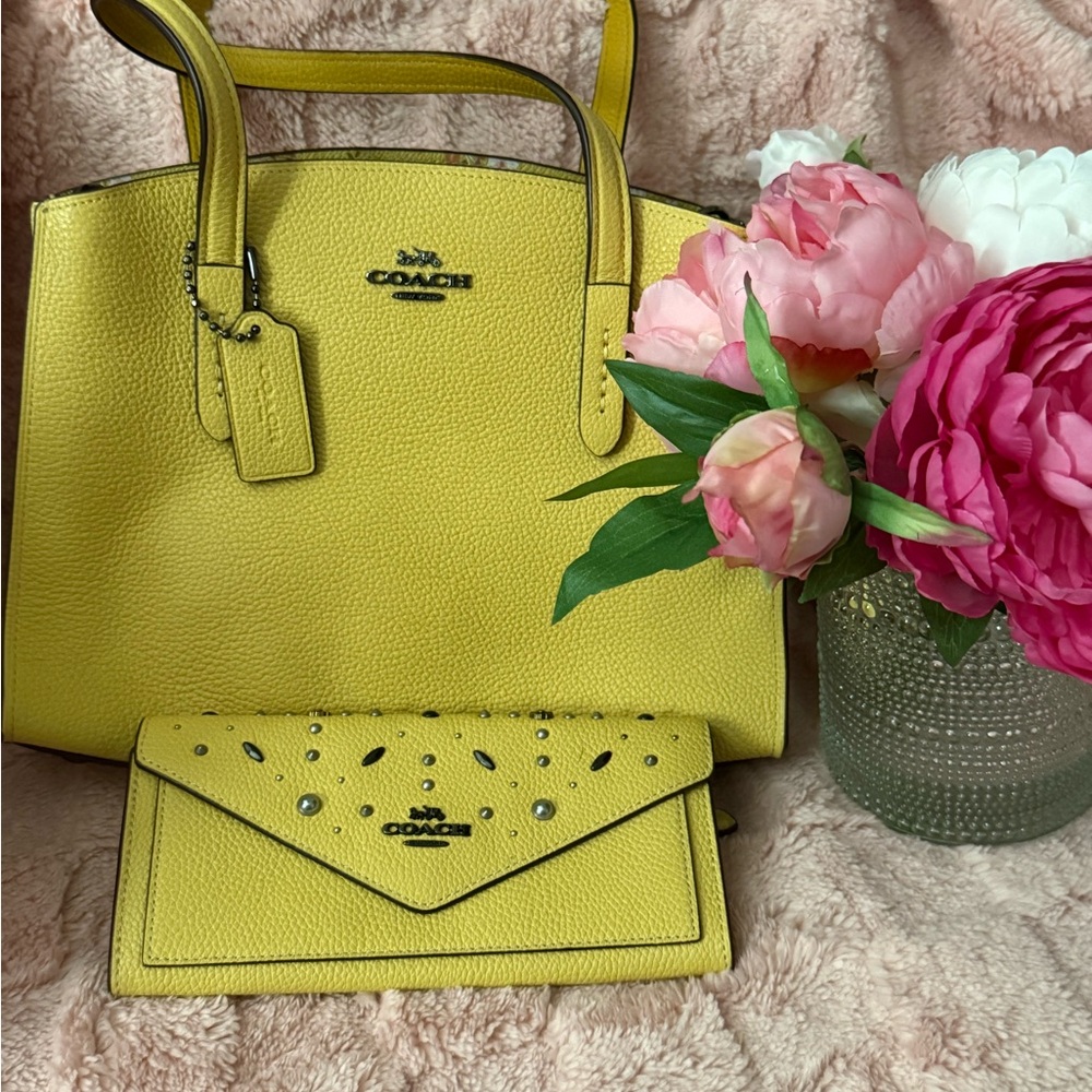 Coach Yellow small Charlie   Handbag and Wallet Set